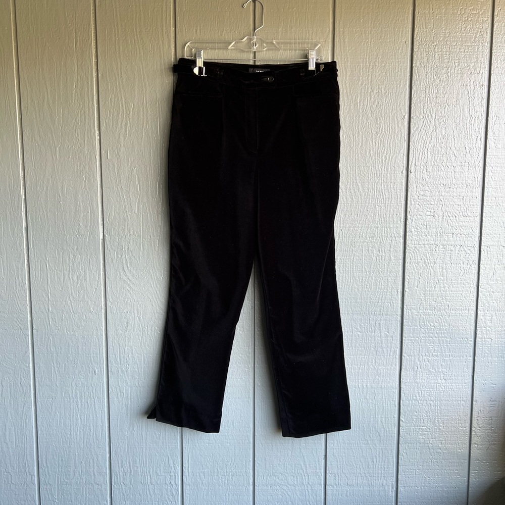 Votre Nom Jeans Classic Black Velvet Straight Leg Pants Party Evening